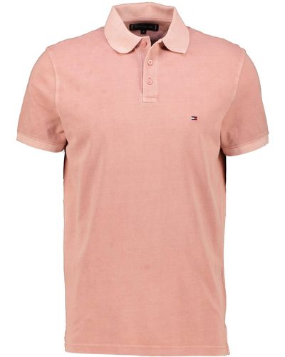 Tommy Hilfiger Poloshirt GARMENT DYE aus Baumwolle Kurzarm - Pink