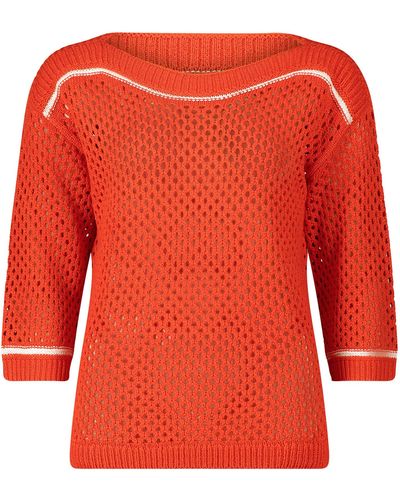 Betty Barclay Lochstrick-Pullover mit Strickdetails - Rot