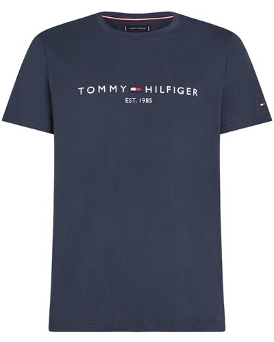 Tommy Hilfiger T-Shirt TOMMY LOGO TEE Slim Fit - Blau