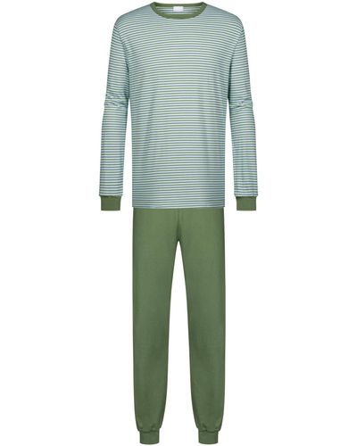 Mey Schlafanzug Serie Micro Stripes - Grün