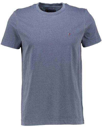 Tommy Hilfiger T-Shirt GARMENT DYE CHEST FLAG Slim Fit Kurzarm - Blau