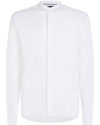 Tommy Hilfiger Hemd mit Leinen DC LINEN DOBBY SHIRT Regular Fit Langarm - Weiß
