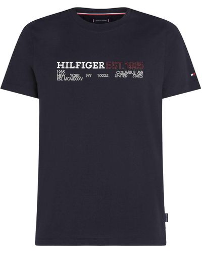 Tommy Hilfiger T-Shirt mit Print - Blau