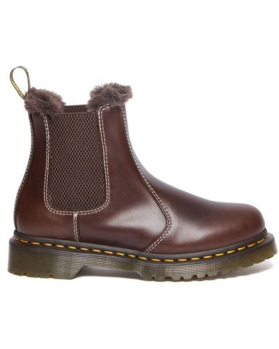 Dr. Martens Chelsea Boots LEONORE FUR LINED - Braun