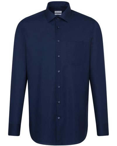 Seidensticker Hemd Modern Fit Langarm - Blau