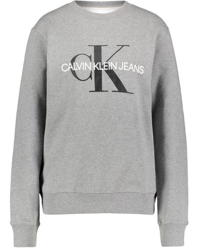 Calvin Klein Sweatshirt ICONIC MONOGRAM CREWNECK - Grau