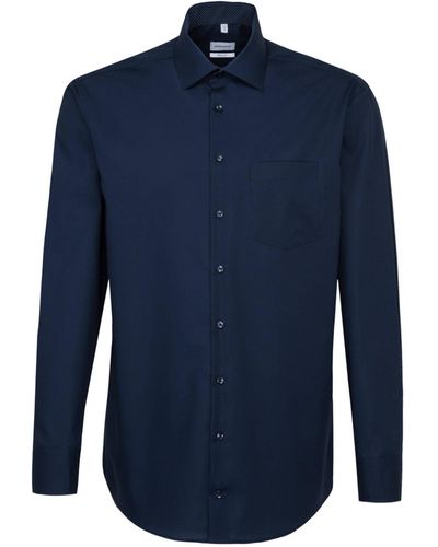 Seidensticker Hemd Modern Fit Langarm - Blau