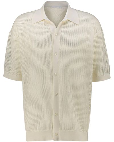 Prada Strickshirt mit Seide Kurzarm - Weiß