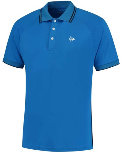 Dunlop Tennispolo CLUB LINE Kurzarm - Blau