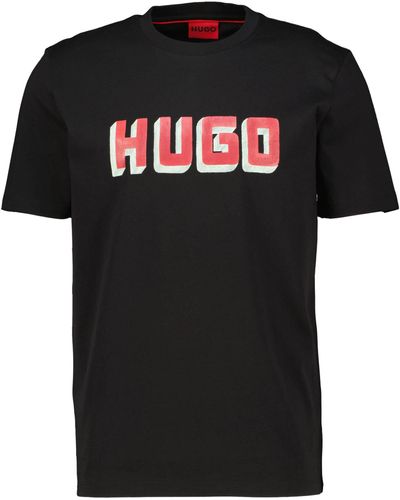 HUGO T-Shirt DAQERIO Regular Fit - Schwarz