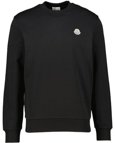 Moncler Sweatshirt mit Filz-Logo - Schwarz