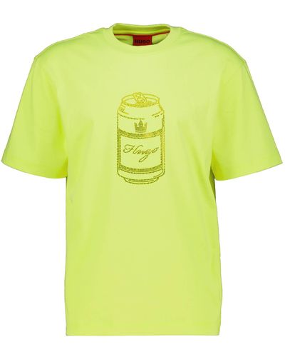 HUGO T-Shirt DEONDRIN - Gelb