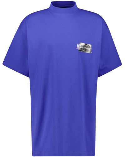 Balenciaga T-Shirt MEN'S GAFFER Large Fit - Blau