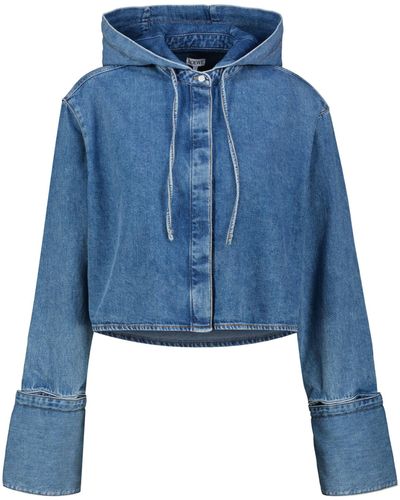 Loewe Jeansbluse mit Kapuze - Blau