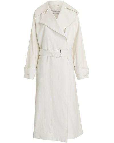 Calvin Klein Trenchcoat LW BARK TEXTURED TRENCH COAT - Weiß