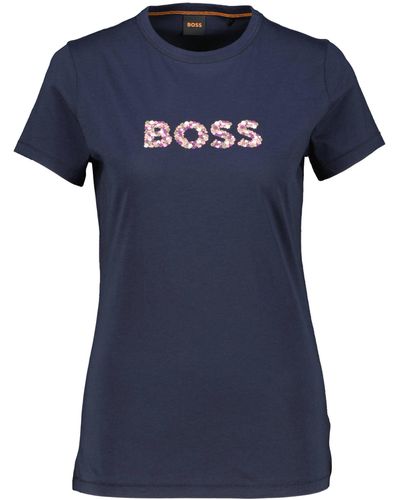 BOSS T-Shirt mit Bio-Baumwolle - Blau