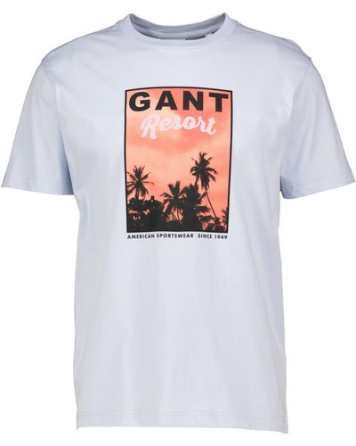 GANT T-Shirt WASHED GRAPHIC - Weiß