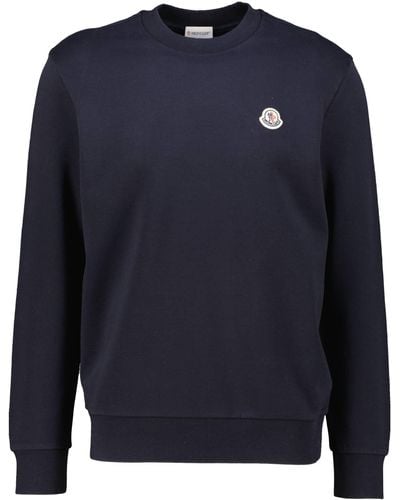 Moncler Sweatshirt mit Filz-Logo - Blau