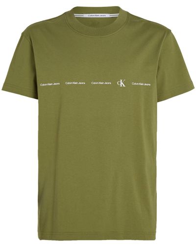 Calvin Klein T-Shirt LOGO REPEAT TEE - Grün