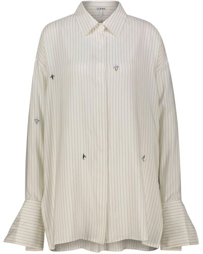 Loewe Bluse aus Seidenmix - Weiß