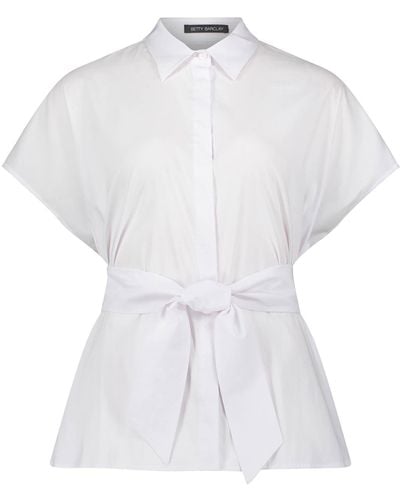 Betty Barclay Kurzarm-Bluse mit Kragen - Weiß