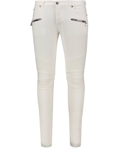 Balmain Jeans RIBBED Slim Fit - Weiß