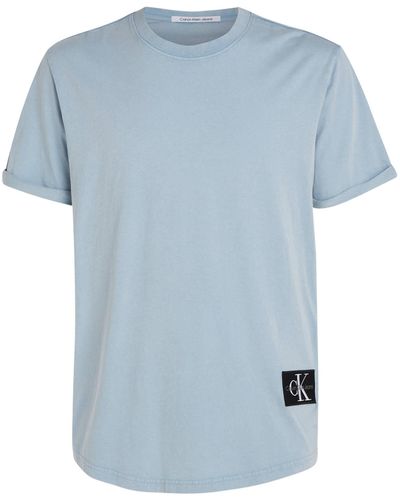 Calvin Klein T-Shirt WASHED MONOLOGO BADGE TEE - Blau