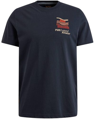 PME LEGEND T-Shirt mit Artwork-Print - Blau