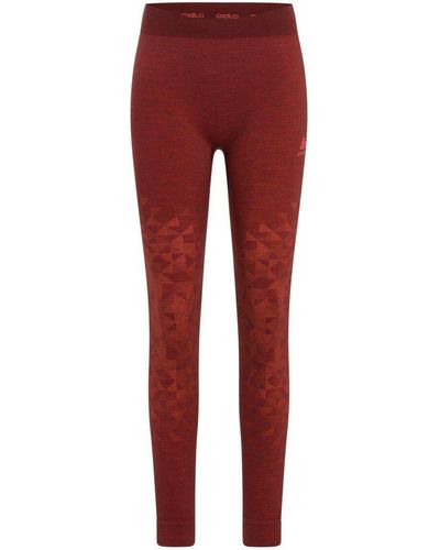 Odlo Tights KINSHIP PERFORMANCE WOOL 200 mit Wolle - Rot