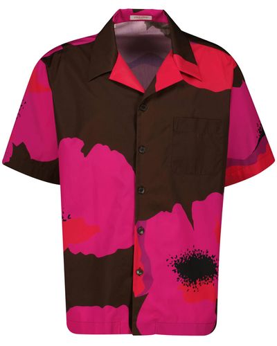 Valentino Hemd aus Baumwollpopeline Kurzarm - Pink