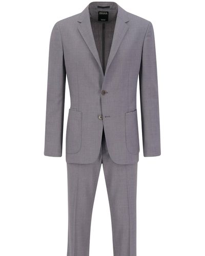 Zegna Anzug aus Wolle TECHMERINO WASH&GO SUIT - Grau
