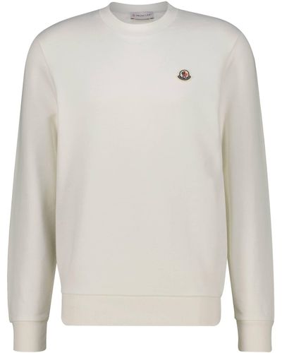 Moncler Sweatshirt mit Filz-Logo - Weiß