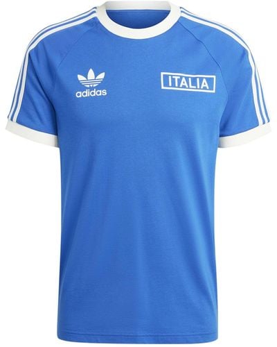 adidas Originals Fußballshirt ITALIEN ADICOLOR CLASSICS 3-STREIFEN T-SHIRT - Blau