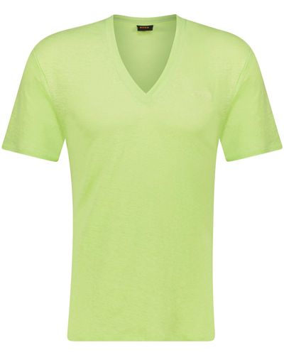 BOSS T-Shirt aus Leinen C_ELA - Grün