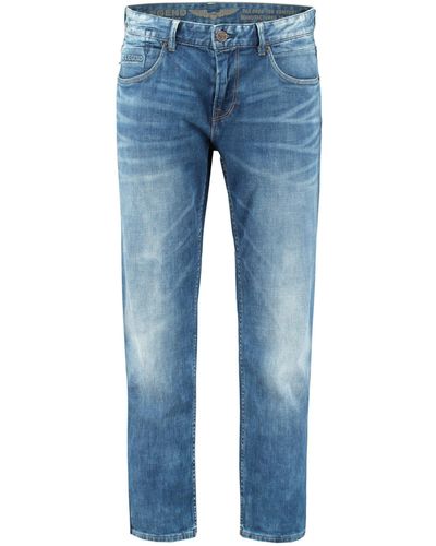 PME LEGEND Jeans "Nightflight Stretch Slub Denim" Slim Fit Regular Waist - Blau