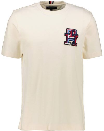 Tommy Hilfiger T-Shirt MONOGRAM BADGE TEE Regular Fit - Natur