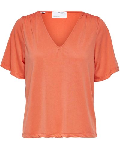 SELECTED T-Shirt SLFENIA - Orange