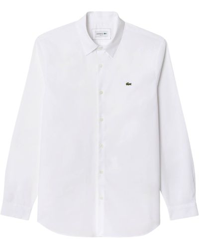 Lacoste Hemd aus Baumwollpopeline Slim Fit - Weiß