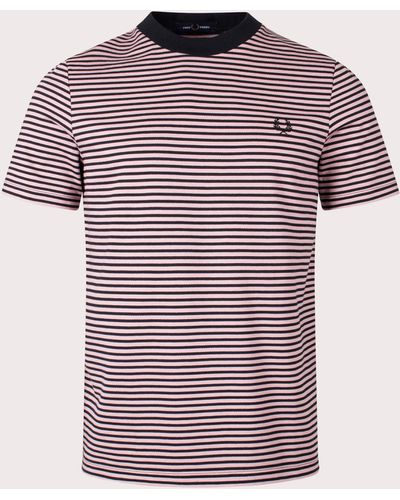 Fred Perry Fine Stripe Heavy Weight T-shirt - Red