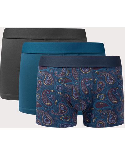 Pretty Green Three Pack Alloway Paisley Boxers - Blue