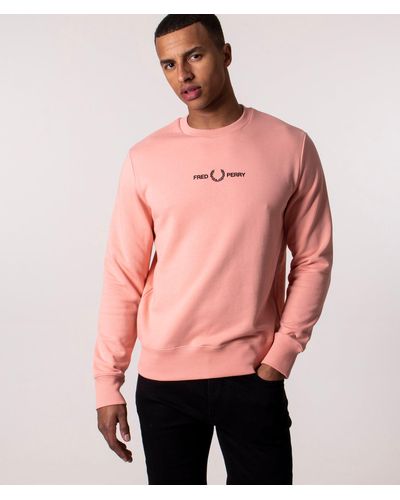 Fred Perry Embroidered Sweatshirt - Pink