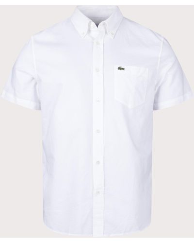 Lacoste Short Sleeve Oxford Shirt - White