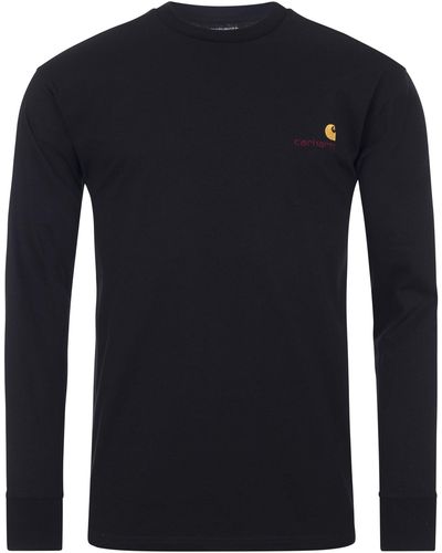 Carhartt Long Sleeve Relaxed Fit American Script T-shirt - Black