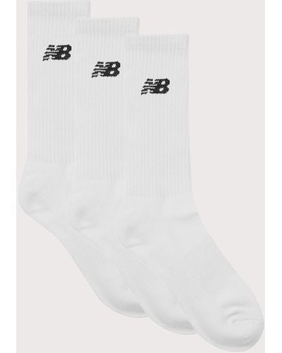 New Balance Nb Everyday 3 Pack Crew Socks - White