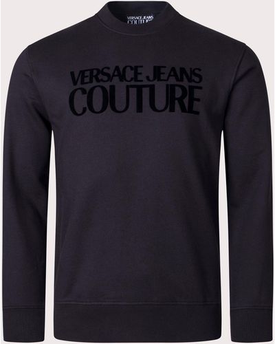 Versace Flock Logo Sweatshirt - Blue