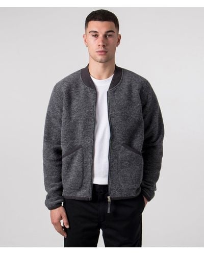 Universal Works Wool Zip Bomber Jacket - Grey