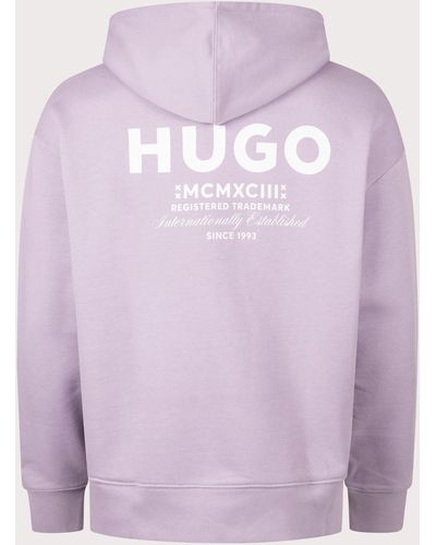 HUGO Relaxed Fit Nazardo Hoodie - Purple