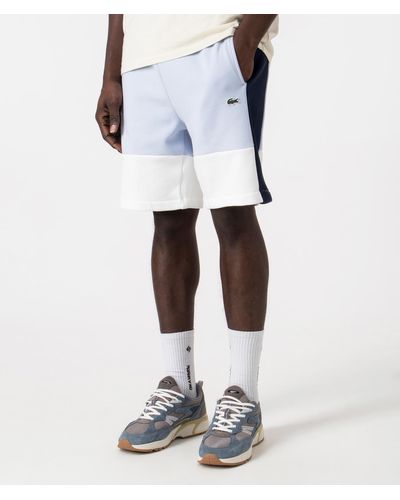 Lacoste Regular Fit Brushed Fleece Colourblock Sweat Shorts - White