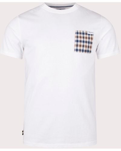 Aquascutum Active Club Check Pocket T-shirt - White