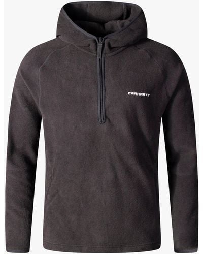 Carhartt Relaxed Fit Hooded Beaumont Half Zip Sweatshirt - Black